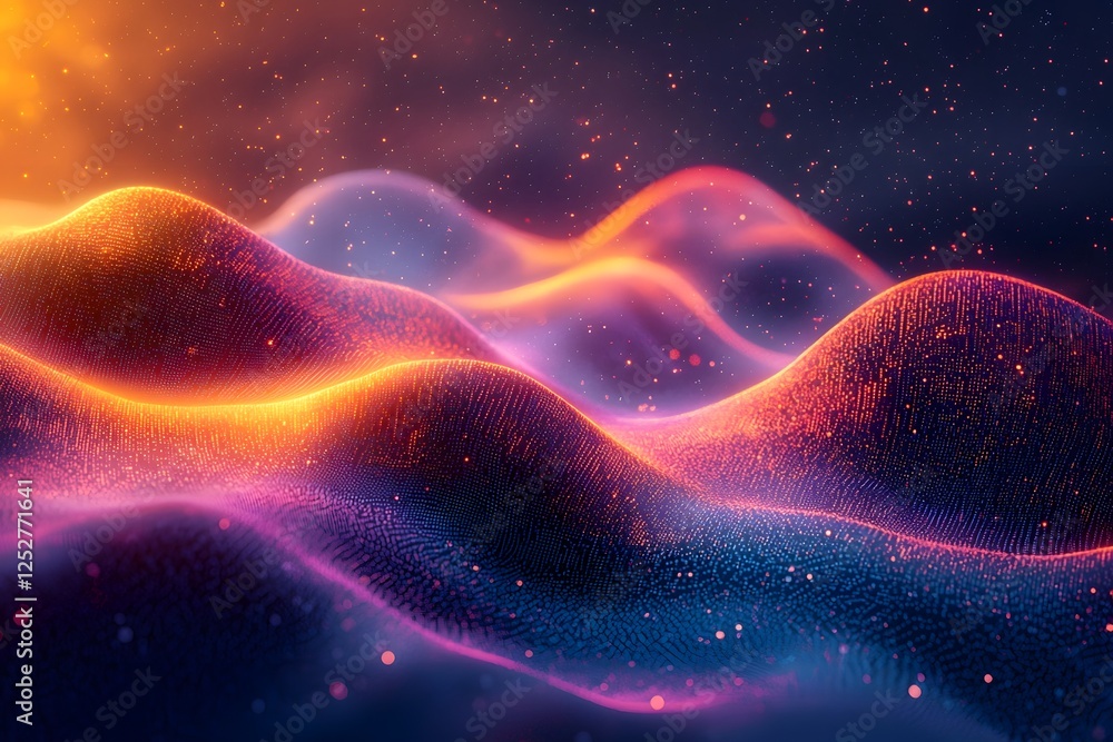 Futuristic Abstract Representation of Flowing Digital Data Streams with Geometric Shapes Futuristic Abstract Representation of Flowing Digital Data Streams with Geometric Shapes