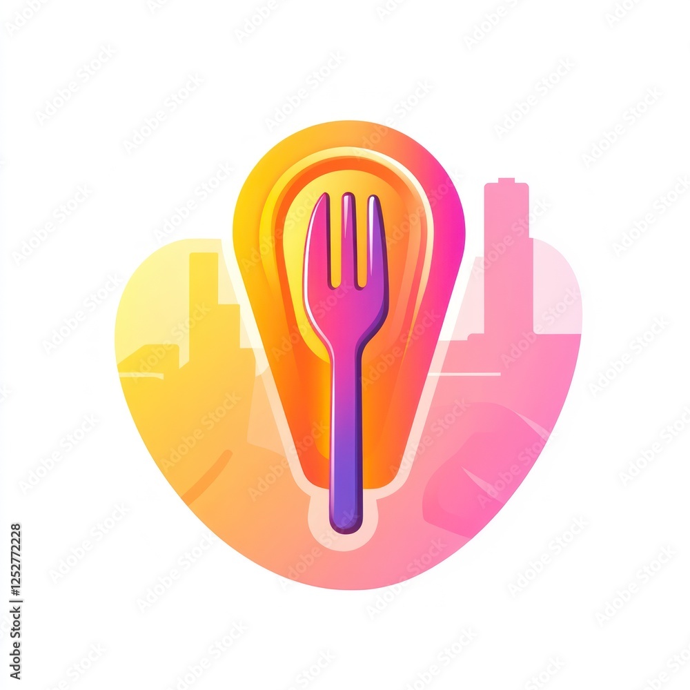 Fototapeta premium Abstract food concept, city background, idea, restaurant