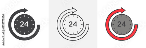 24 hrs icons pack for website designs