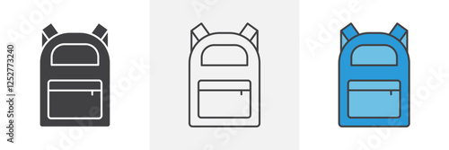Backpack icons pack for website designs