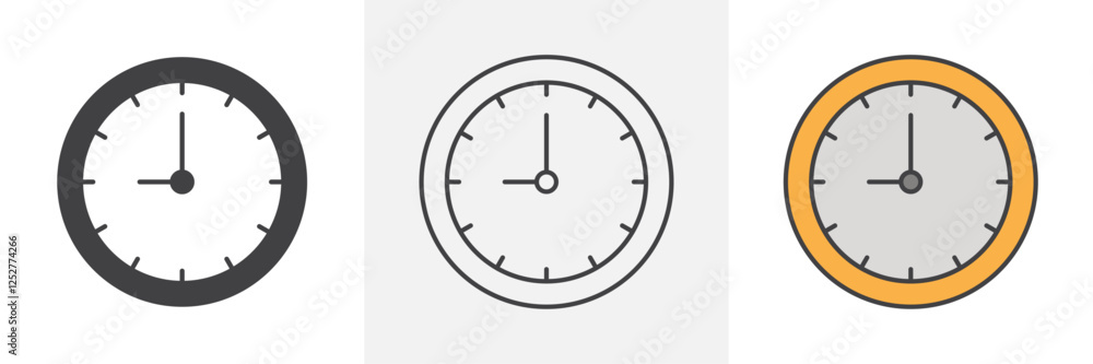 Clock nine icons pack for website designs Clock nine icons pack for website designs