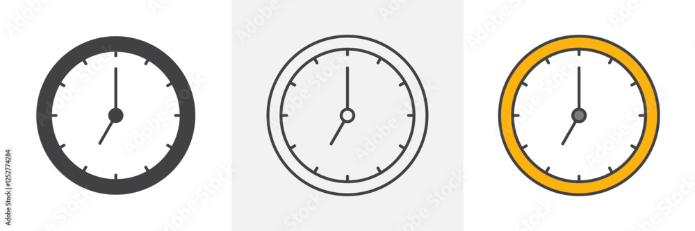 Clock seven icons pack for website designs Clock seven icons pack for website designs