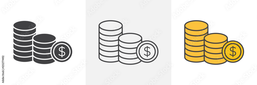 Coins icons pack for website designs Coins icons pack for website designs