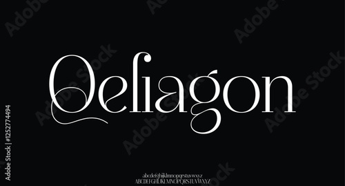 Elegant font type or luxury premium typeface, vector English royal alphabet. Classic typography in modern or old art deco style, serif letters for modern or retro poster font 
