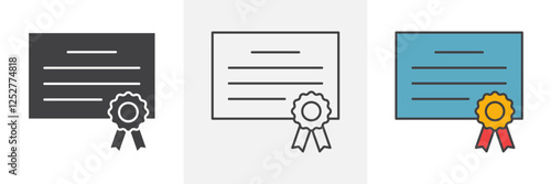 Diploma icons pack for website designs