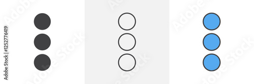 Menu dots icons pack for website designs
