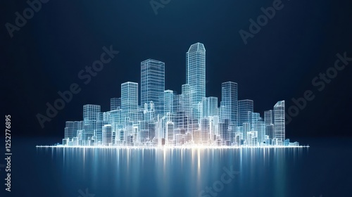 Wallpaper Mural Abstract Digital Cityscape Illustration Torontodigital.ca