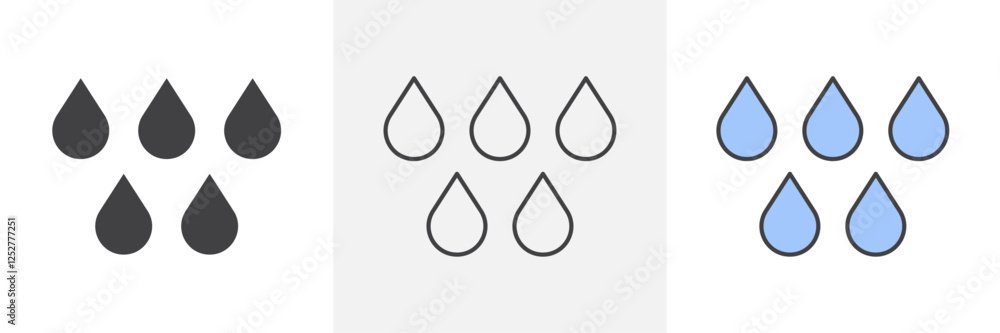 Raindrops icons pack for website designs Raindrops icons pack for website designs