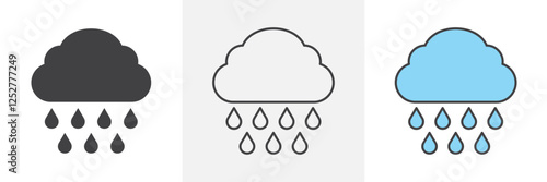 Rain icons pack for website designs