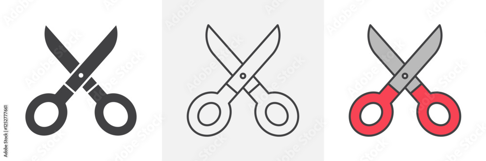 Scissors icons pack for website designs Scissors icons pack for website designs