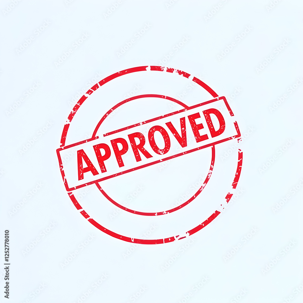 Approved text stamp red rubber stamp on white background. Generative AI Approved text stamp red rubber stamp on white background. Generative AI