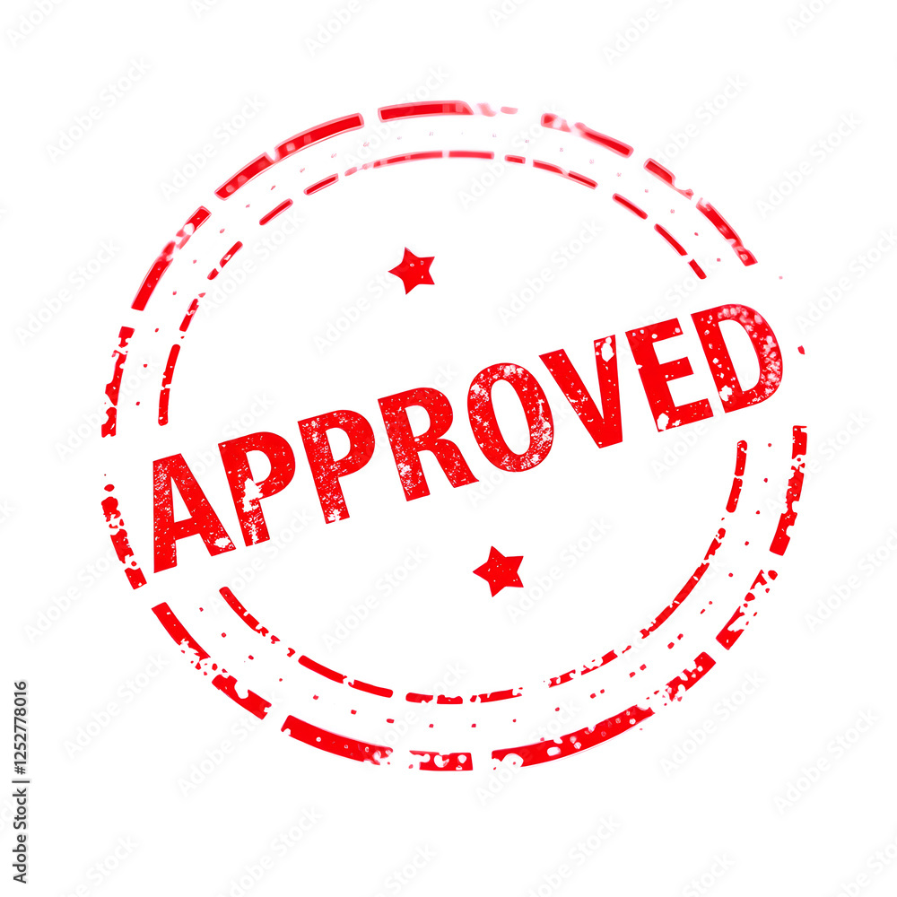 Approved text stamp red rubber stamp on white background. Generative AI Approved text stamp red rubber stamp on white background. Generative AI