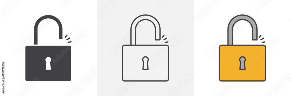 Unlock icons pack for website designs Unlock icons pack for website designs