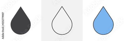 Water drop icons pack for website designs