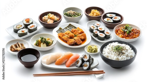 Wallpaper Mural Delicious Japanese Cuisine with Sushi and Sashimi Torontodigital.ca