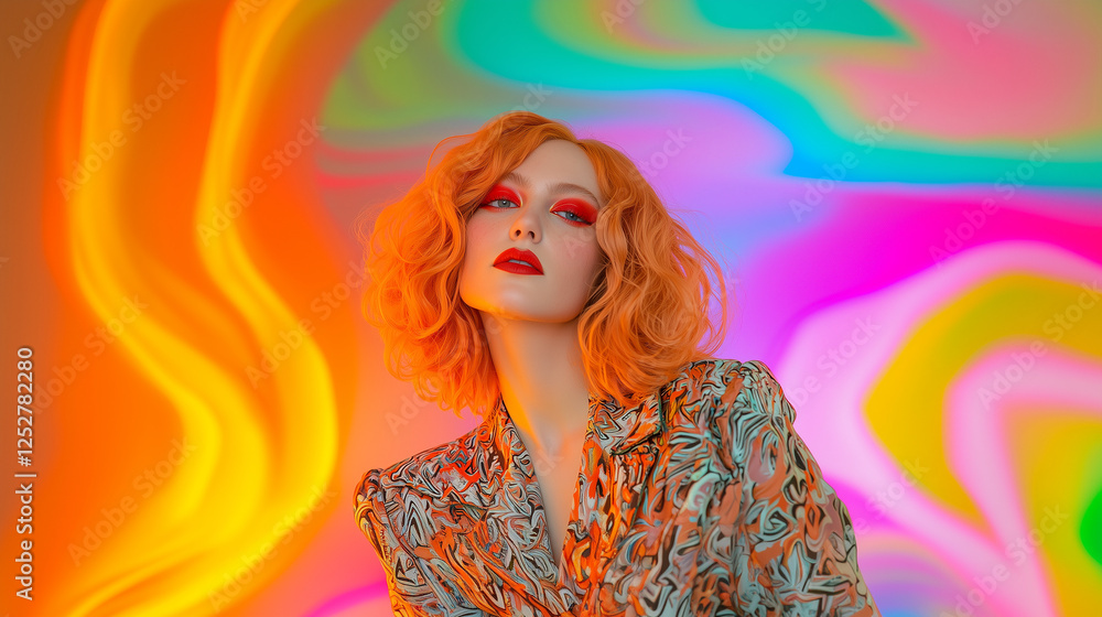 High-contrast glamour with a hypnotic, surreal twist High-contrast glamour with a hypnotic, surreal twist
