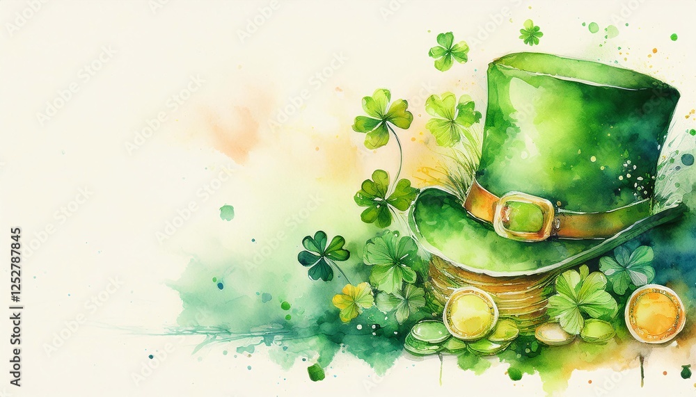 Naklejka premium St Patrick's Day celebration concept, copy space on a side