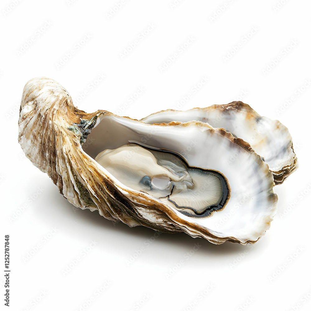 Naklejka premium Fresh oyster on white background, seafood delicacy