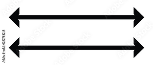 double side long and thin arrow icon set. flat style left and right long arrow icon. vector illustration.