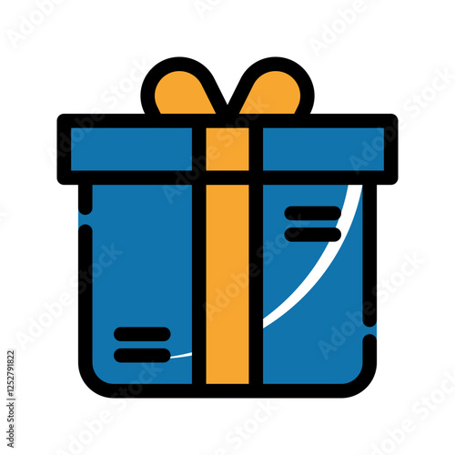 Animated gift box with yellow bow and white stripe suitable for birthday cards, invitations, giftgiving presentations, holiday projects, and celebration themes.
