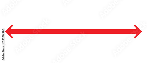double side long and thin arrow icon set. flat style left and right long arrow icon. vector illustration.