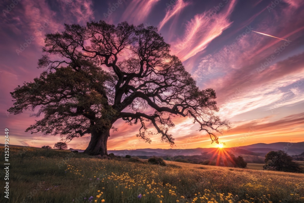Obraz premium Majestic Surreal Landscape: Light Leaks & Wide Angle Dream Photography
