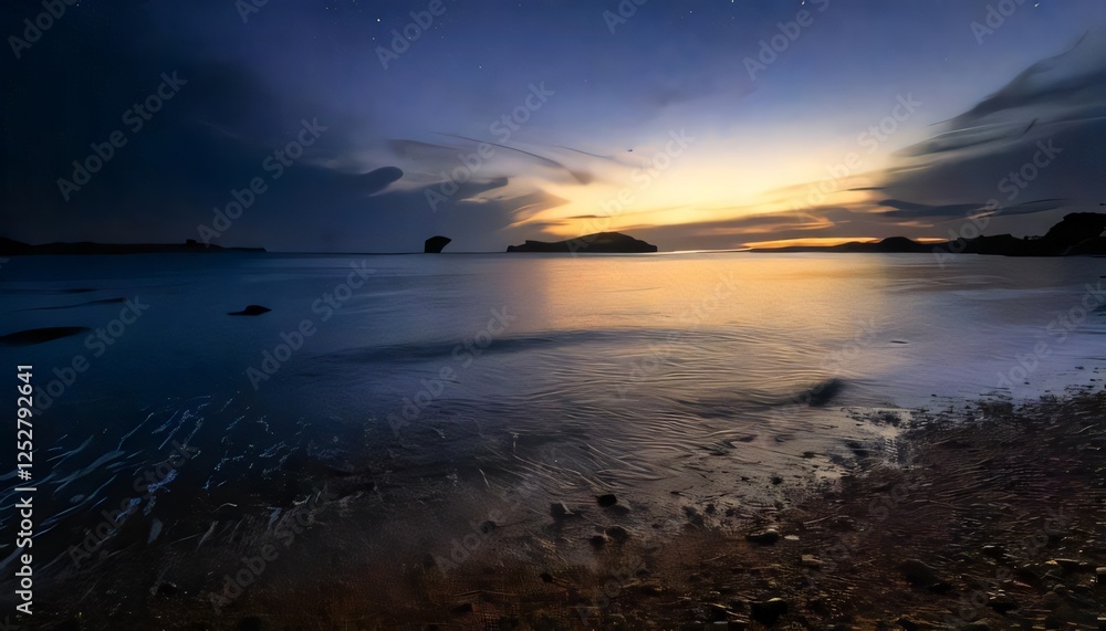 Naklejka premium midnight and pitch black, islands and peninsulas