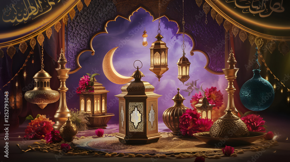 Obraz premium Crescent Moon In Window