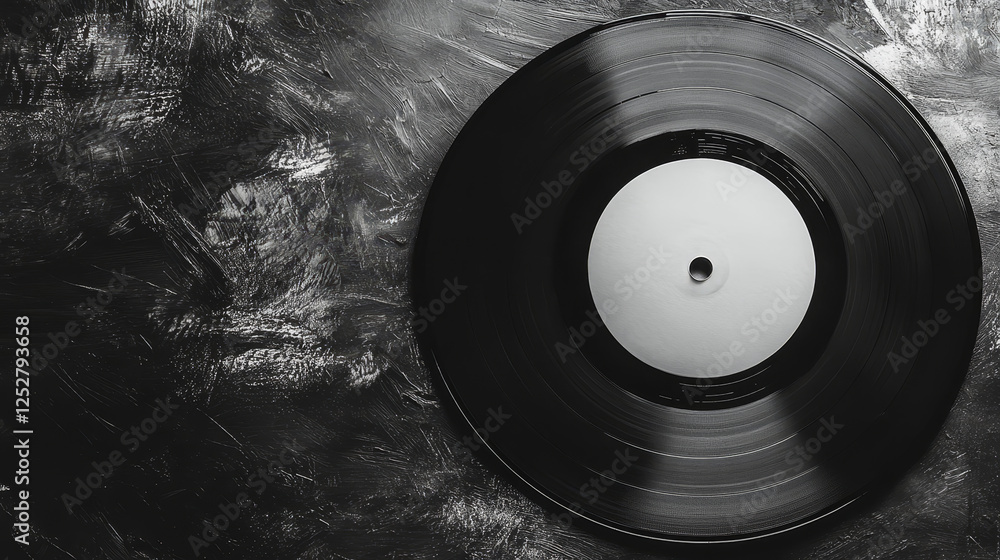 Obraz premium Vinyl or cd album cover. Old music record plastic overlay. Retro rough sleeve wrap. Abstract transparent texture for disc with wrinkle graphic set. White band subtle mock up template element vector