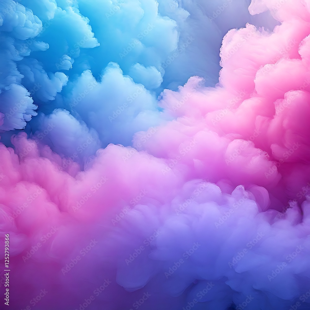 Fototapeta premium Abstract Swirls of Pastel Blue and Pink Clouds