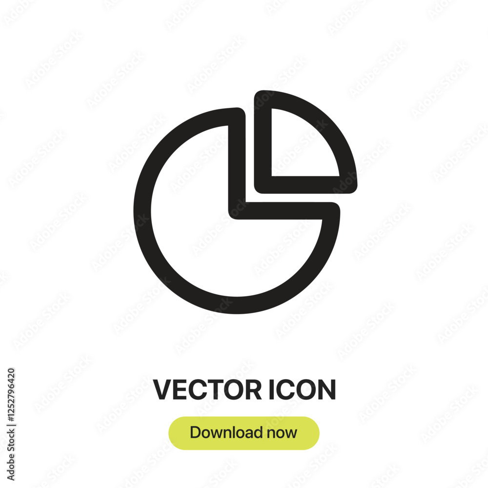 Pie Chart icon vector. Linear-style sign for mobile concept and web design. Pie Chart symbol illustration. Pixel vector graphics - Vector. Pie Chart icon vector. Linear-style sign for mobile concept and web design. Pie Chart symbol illustration. Pixel vector graphics - Vector.