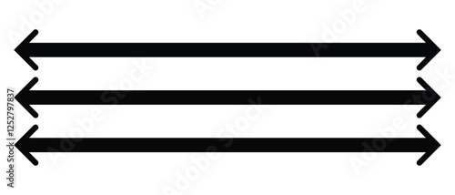 double side long and thin arrow icon set. flat style left and right long arrow icon. vector illustration.