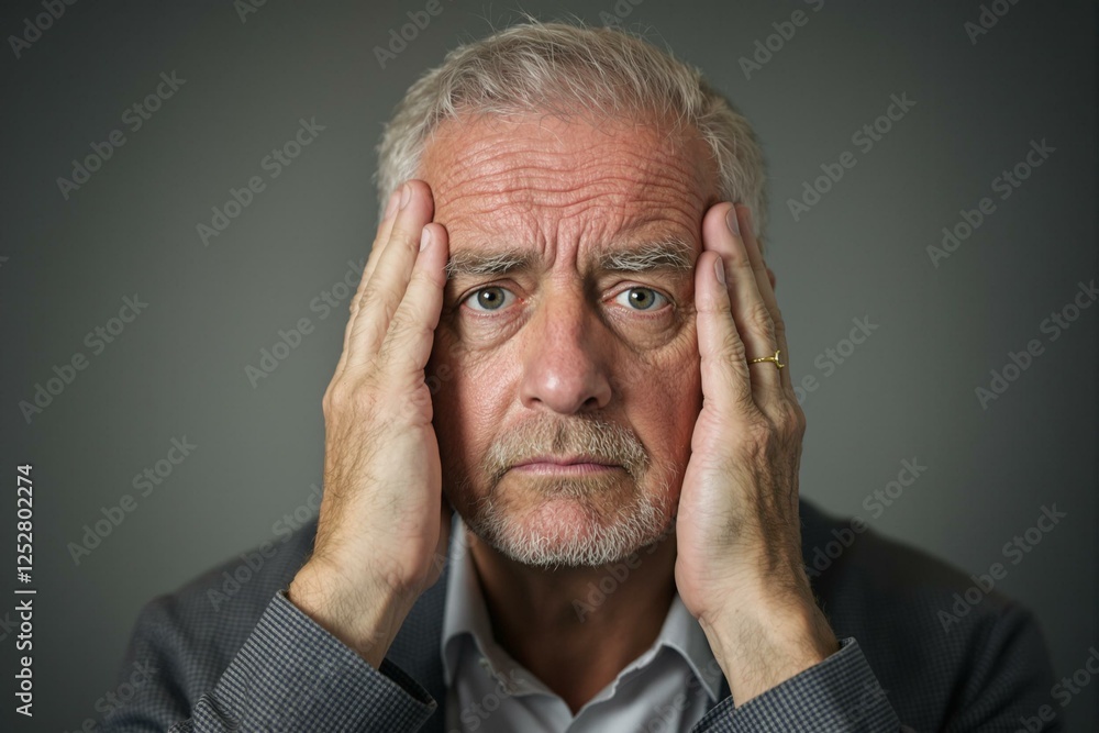 Portrait of an Aged Man Reflecting Inner Struggles Portrait of an Aged Man Reflecting Inner Struggles