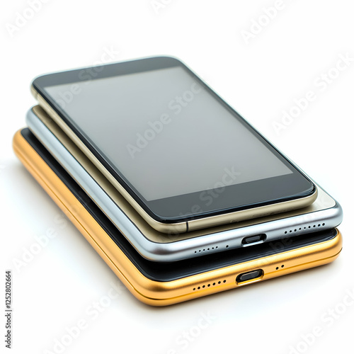 Wallpaper Mural Stacked smartphones, white background, technology Torontodigital.ca