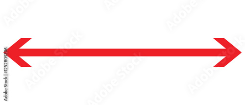 double side long and thin arrow icon set. flat style left and right long arrow icon. vector illustration.