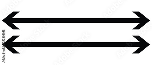 double side long and thin arrow icon set. flat style left and right long arrow icon. vector illustration.
