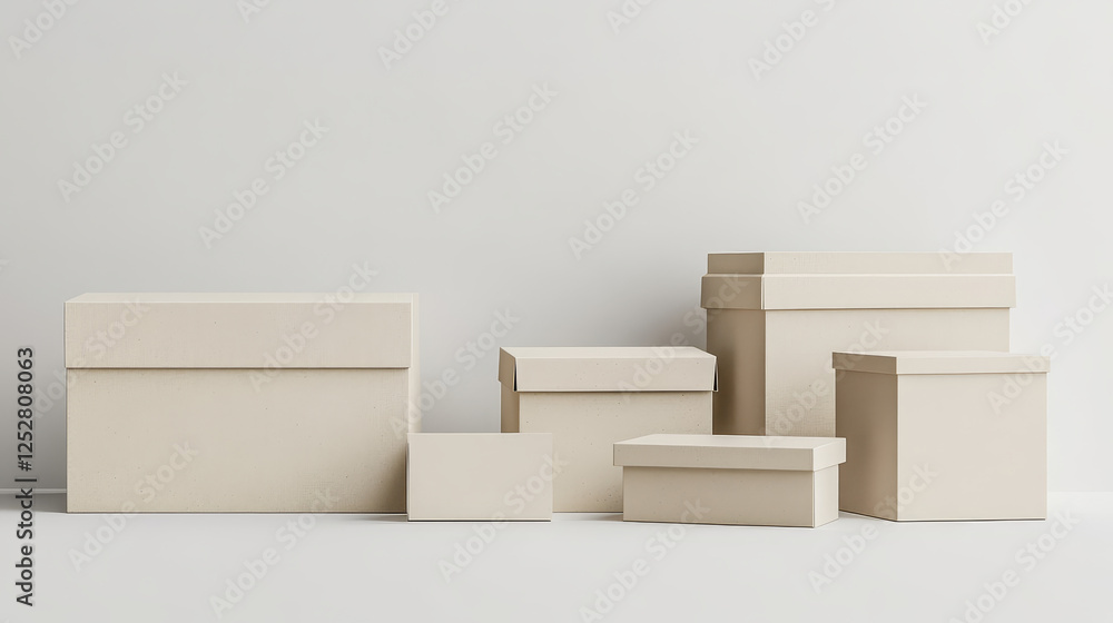 3D set of cardboard boxes isolated on white background. Vector realistic illustration of carton package for parcel delivery, closed and open packaging, product stored at warehouse, shopping order 3D set of cardboard boxes isolated on white background. Vector realistic illustration of carton package for parcel delivery, closed and open packaging, product stored at warehouse, shopping order