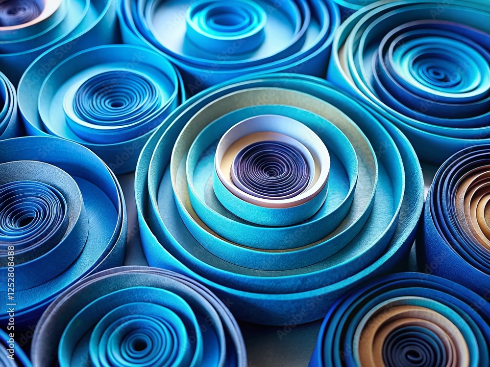 Abstract Blue Concentric Circles Layered Paper Design Stock Photo Abstract Blue Concentric Circles Layered Paper Design Stock Photo