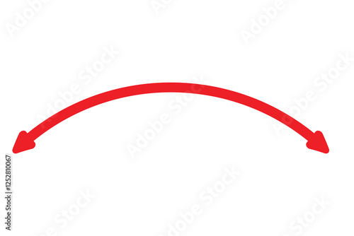 double wave long curved arrow icon. double arrow icon on white background.