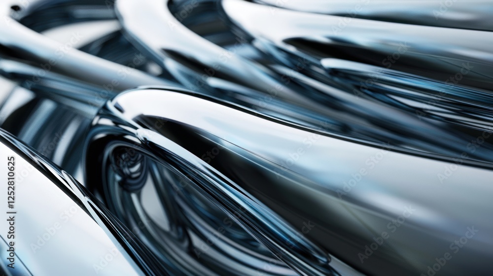 Abstract chrome metallic curves and reflections. Abstract chrome metallic curves and reflections.