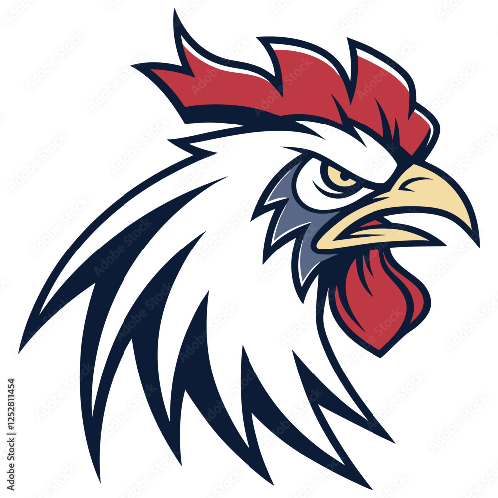 Fototapeta premium Smiling Chicken Character on a Plain White Background.