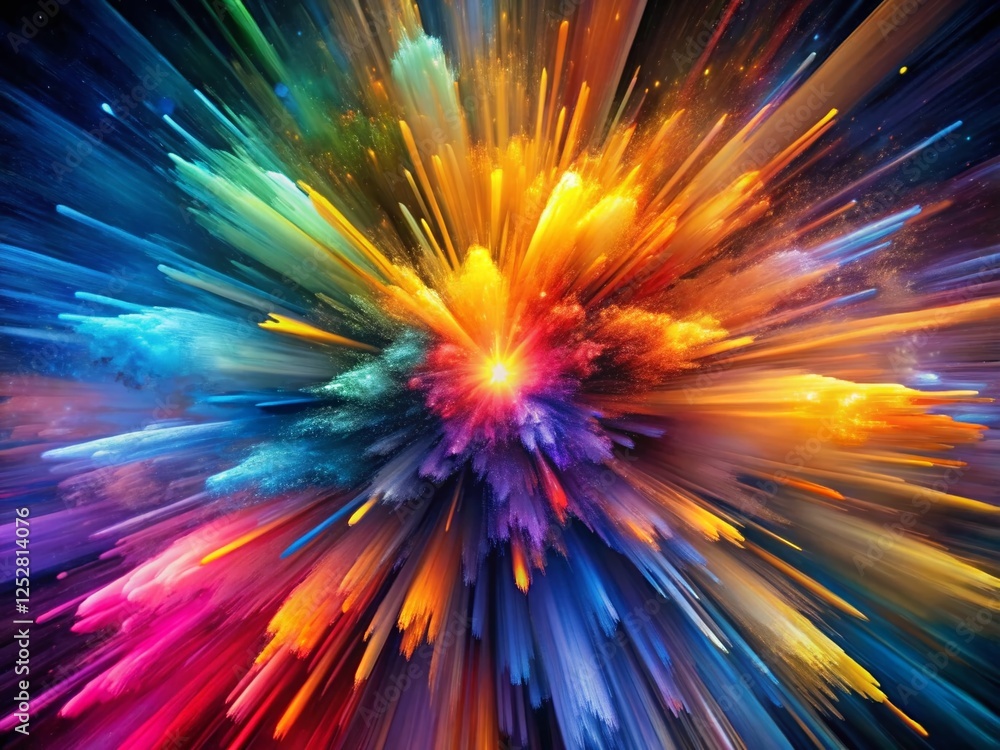 Obraz premium Abstract Electrifying Color Burst: Vibrant Energy and Dynamic Forms