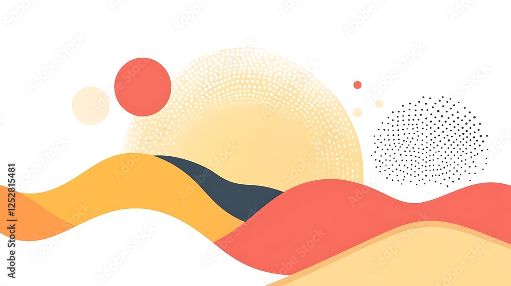 Abstract Colorful Waves and Dots Design Abstract Colorful Waves and Dots Design