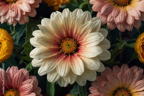 red and yellow chrysanthemum