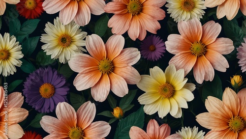seamless background with flowers