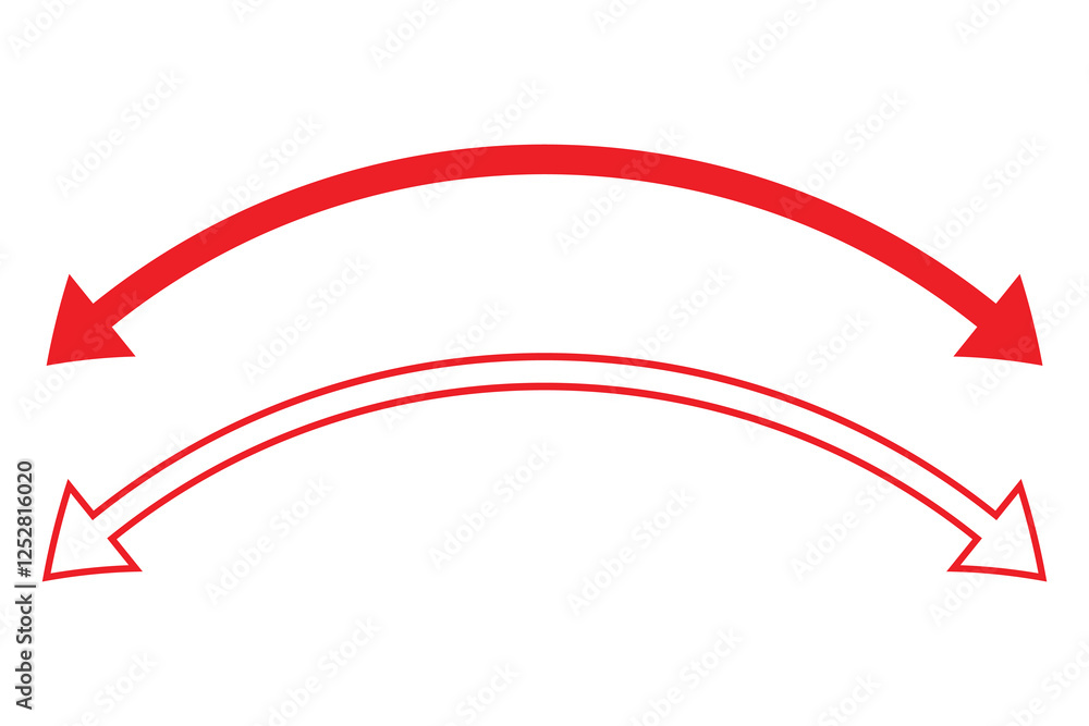 double wave long curved arrow icon. double arrow icon on white background. double wave long curved arrow icon. double arrow icon on white background.