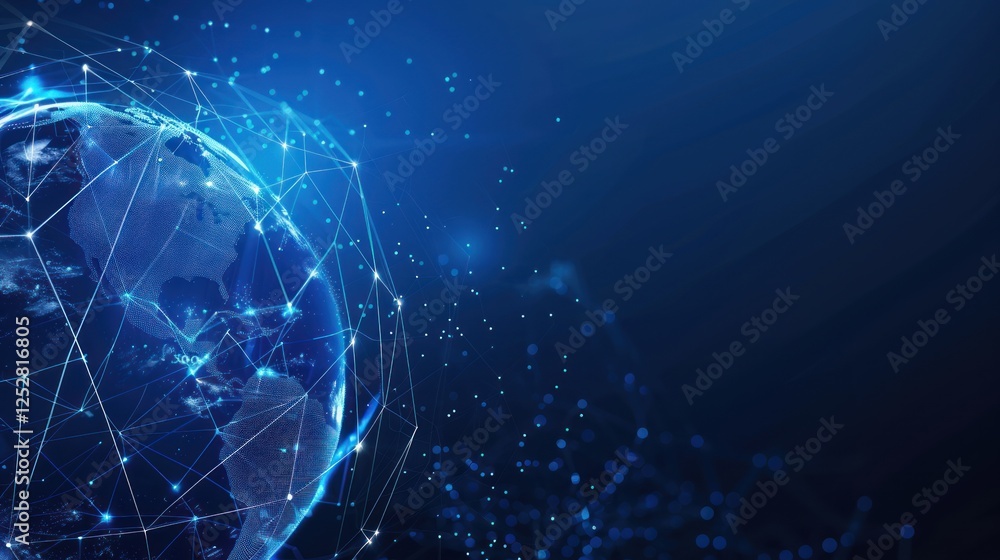 Global network connection, digital world, futuristic technology. Global network connection, digital world, futuristic technology.