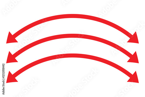 double wave long curved arrow icon. double arrow icon on white background.