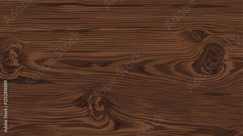 Realistic dark brown color wood texture abstract background vector illustration, premium wood texture.