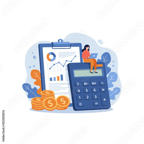 Financial Analyst Working on Data and Budget